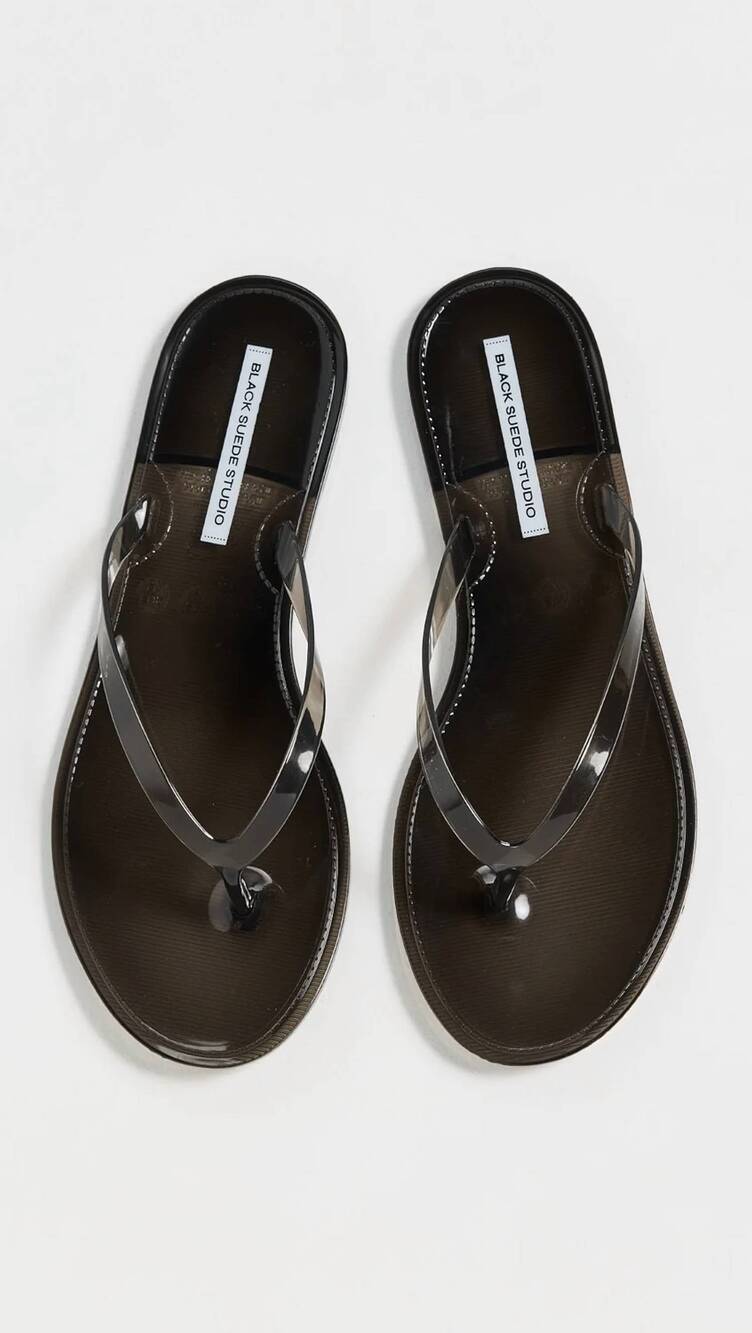 NEW BLACK SUEDE STUDIO women's crystal sandal in black